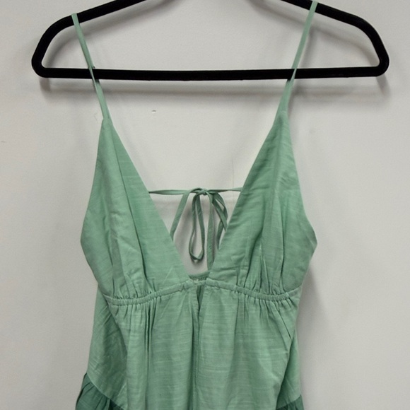 Colorblock Tiered Maxi Dress in Mint, Teal, Sky Blue & Navy S - Picture 3 of 7